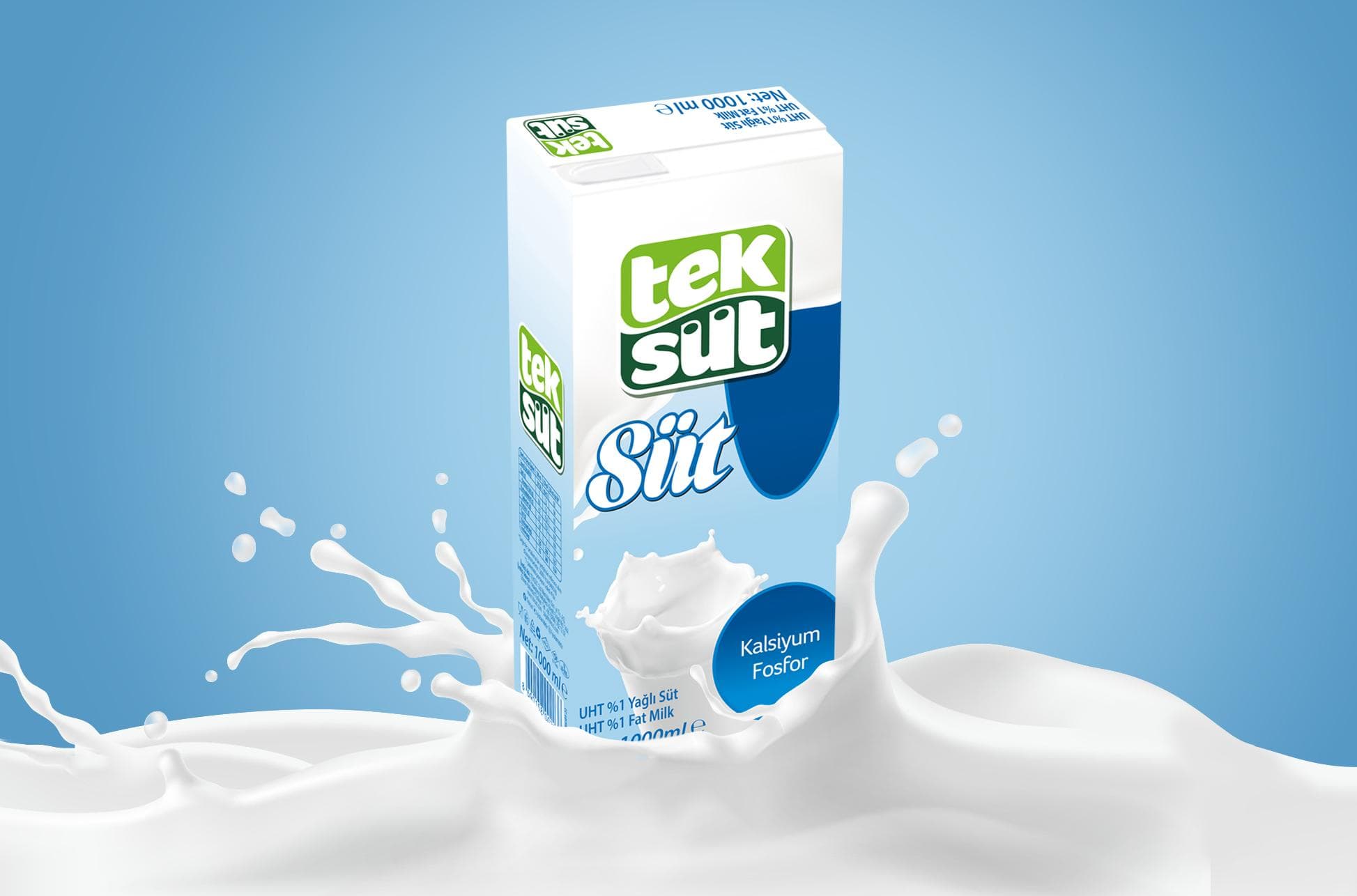 حليب UHT بنسبة 1% دهن 