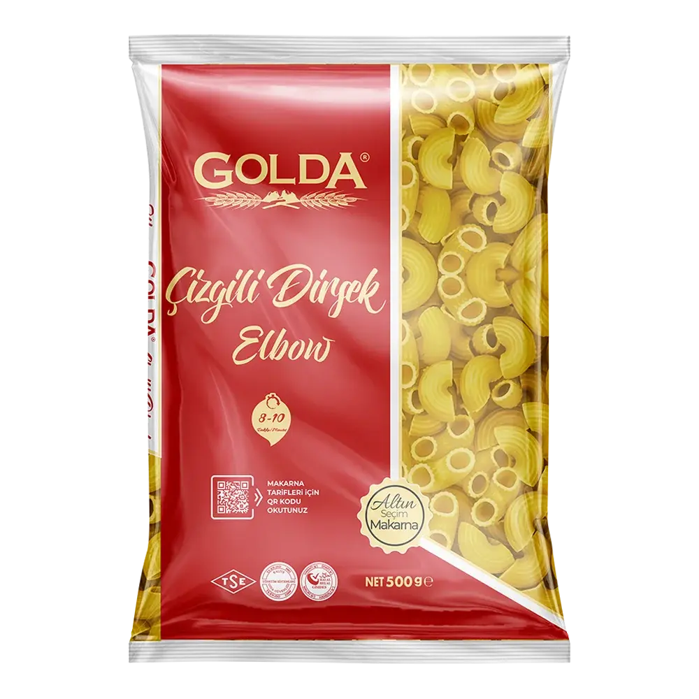 Golda Çizgili Dirsek Makarna